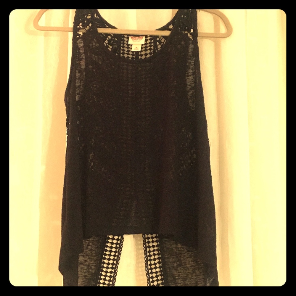 Mossimo Black Tank Top with Crotched Back